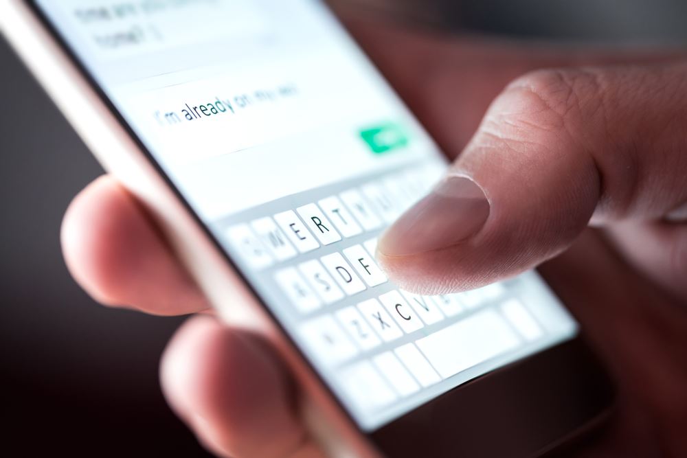 text message on cellphone